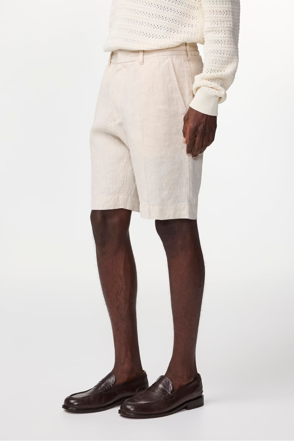 NN.07 Billie Drawstring Linen Regular Fit Shorts Oat | NN07 | Mad About The Boy