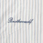 Script L/S Shirt - White Stripe | Brotherwolf | Mad About The Boy