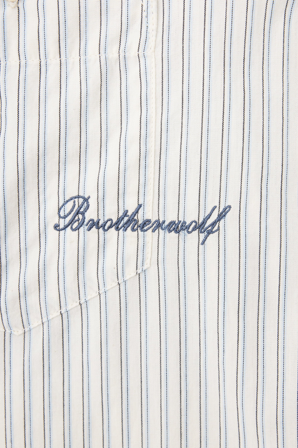 Script L/S Shirt - White Stripe | Brotherwolf | Mad About The Boy