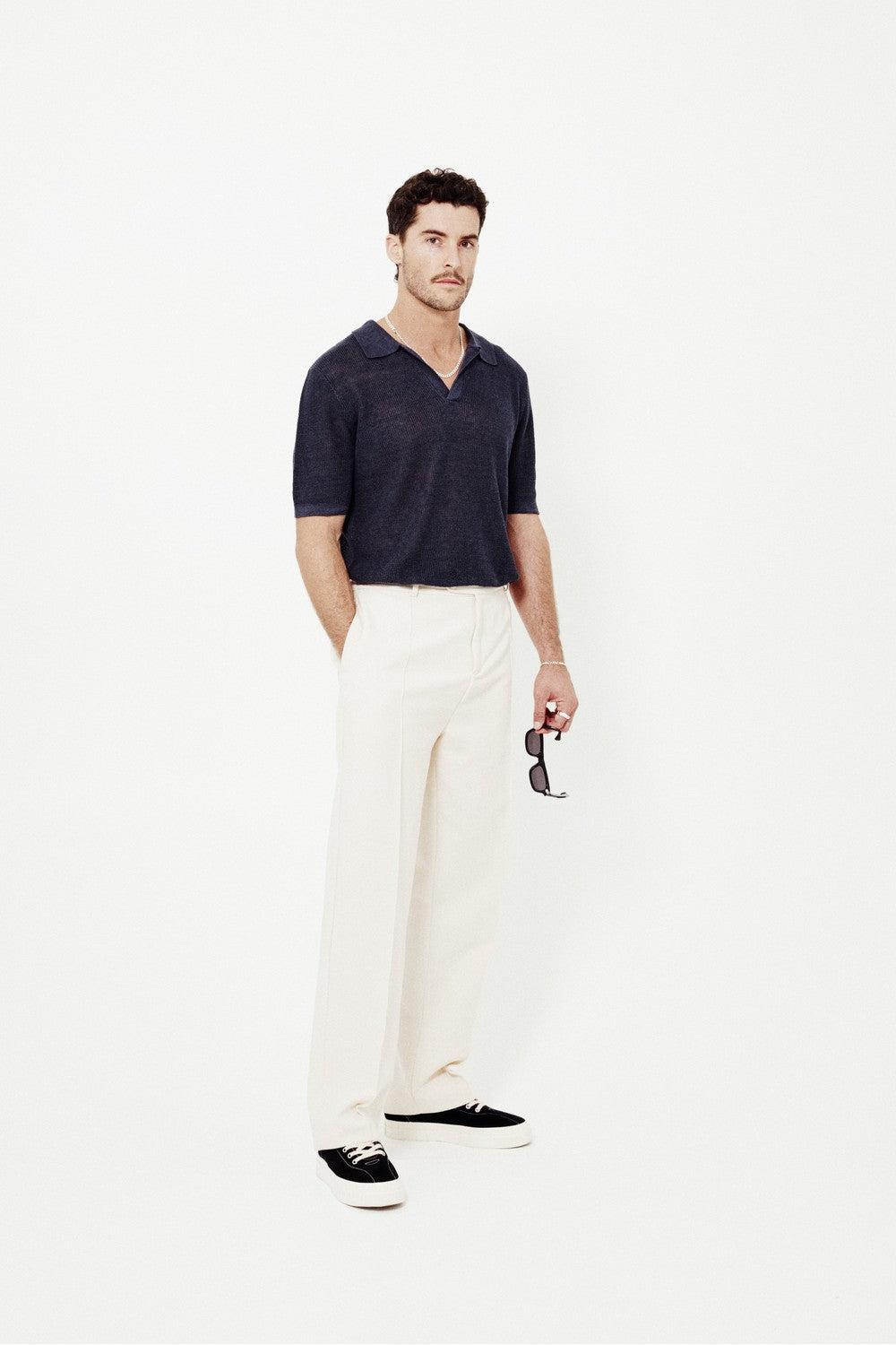 Kore Studios Luca Linen Polo - Midnight | Kore Studios | Mad About The Boy