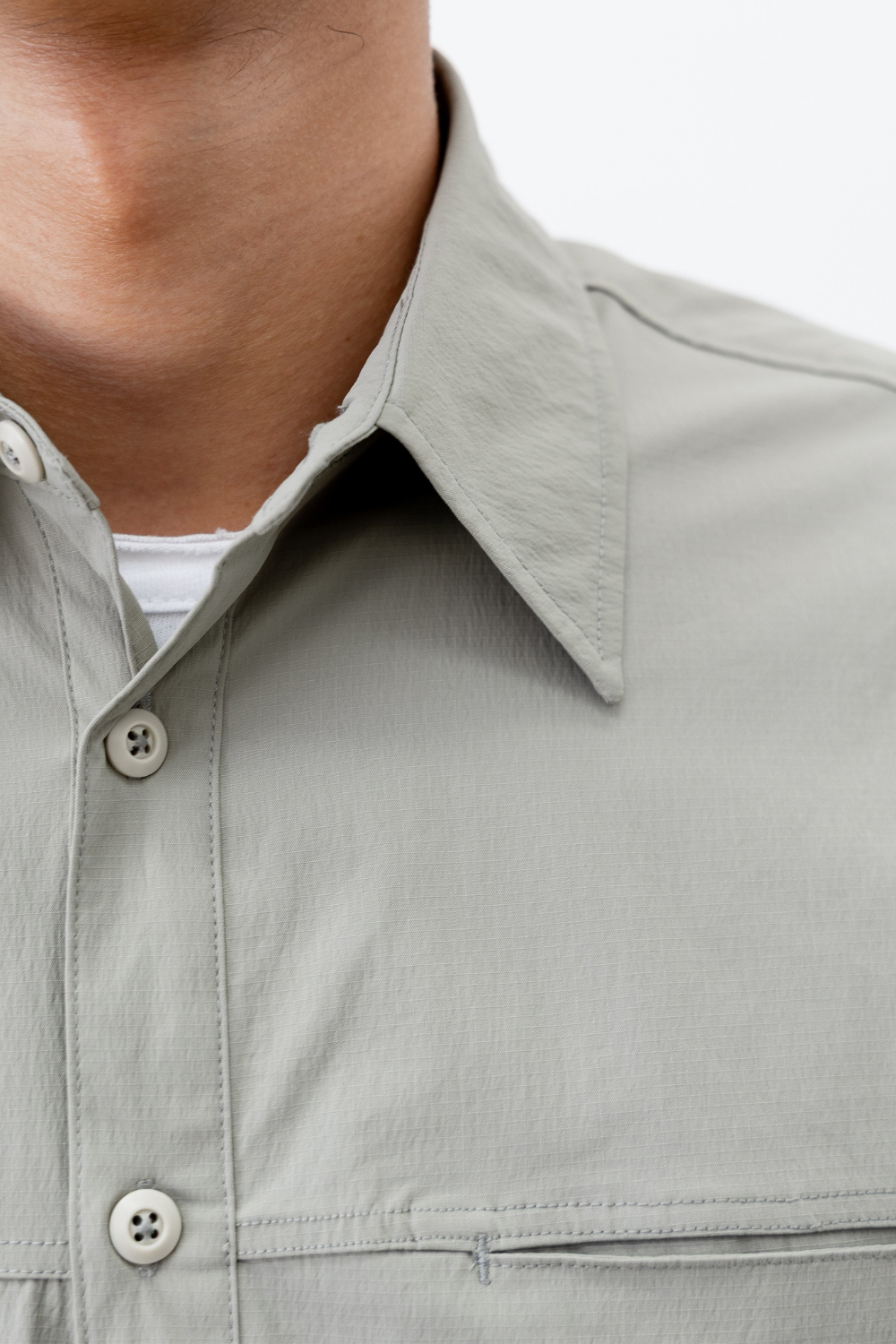 Observe / Rip Stop Panel Shirt - Sage | Observe Gallery | Mad About The Boy