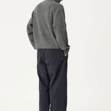 ASHA JASPER - Funnel-Neck Merino Cardigan / Coal | ASHA JASPER | Mad About The Boy