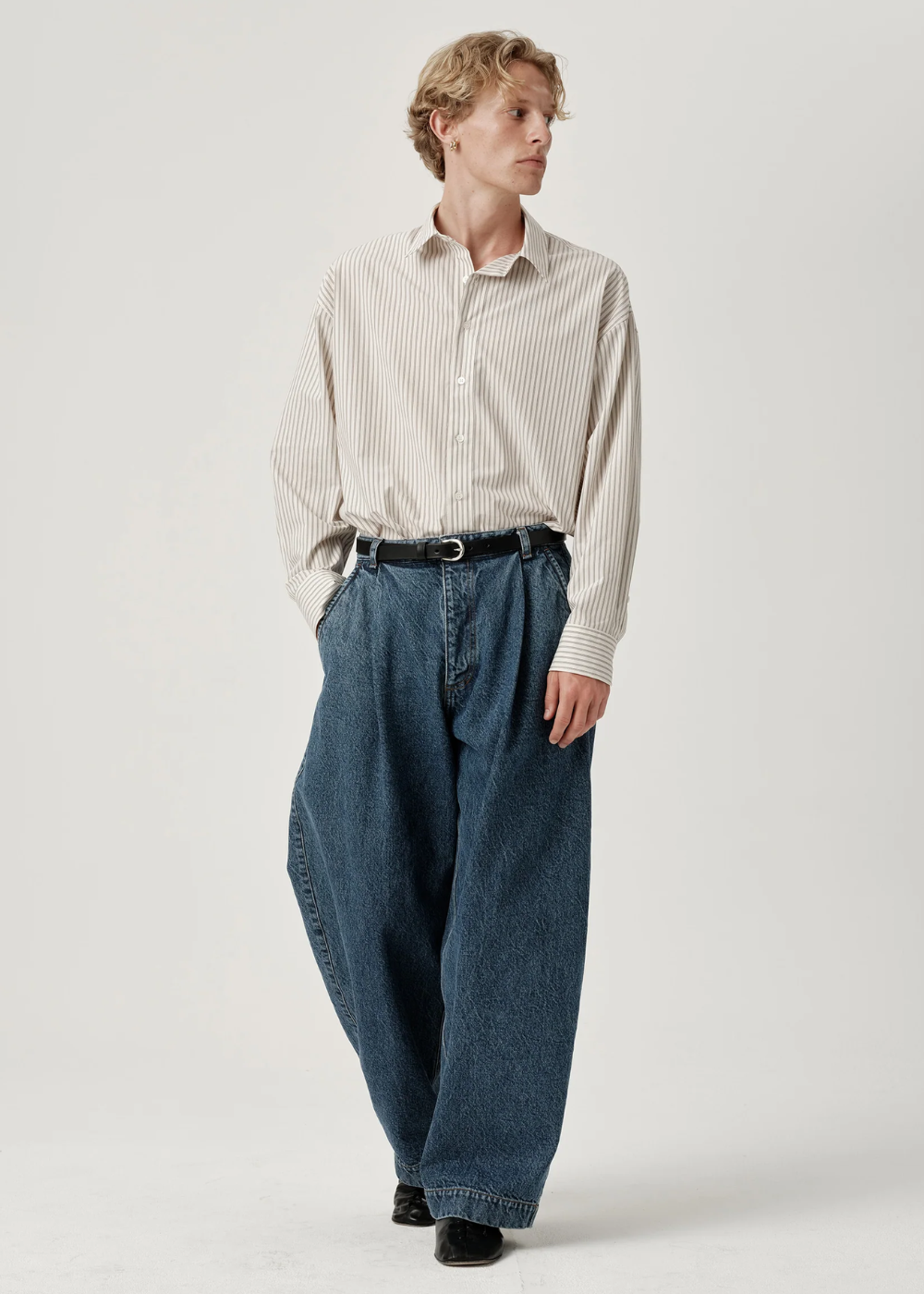 ASHA JASPER - Volume Italian Denim Trouser / Stonewashed Indigo | ASHA JASPER | Mad About The Boy