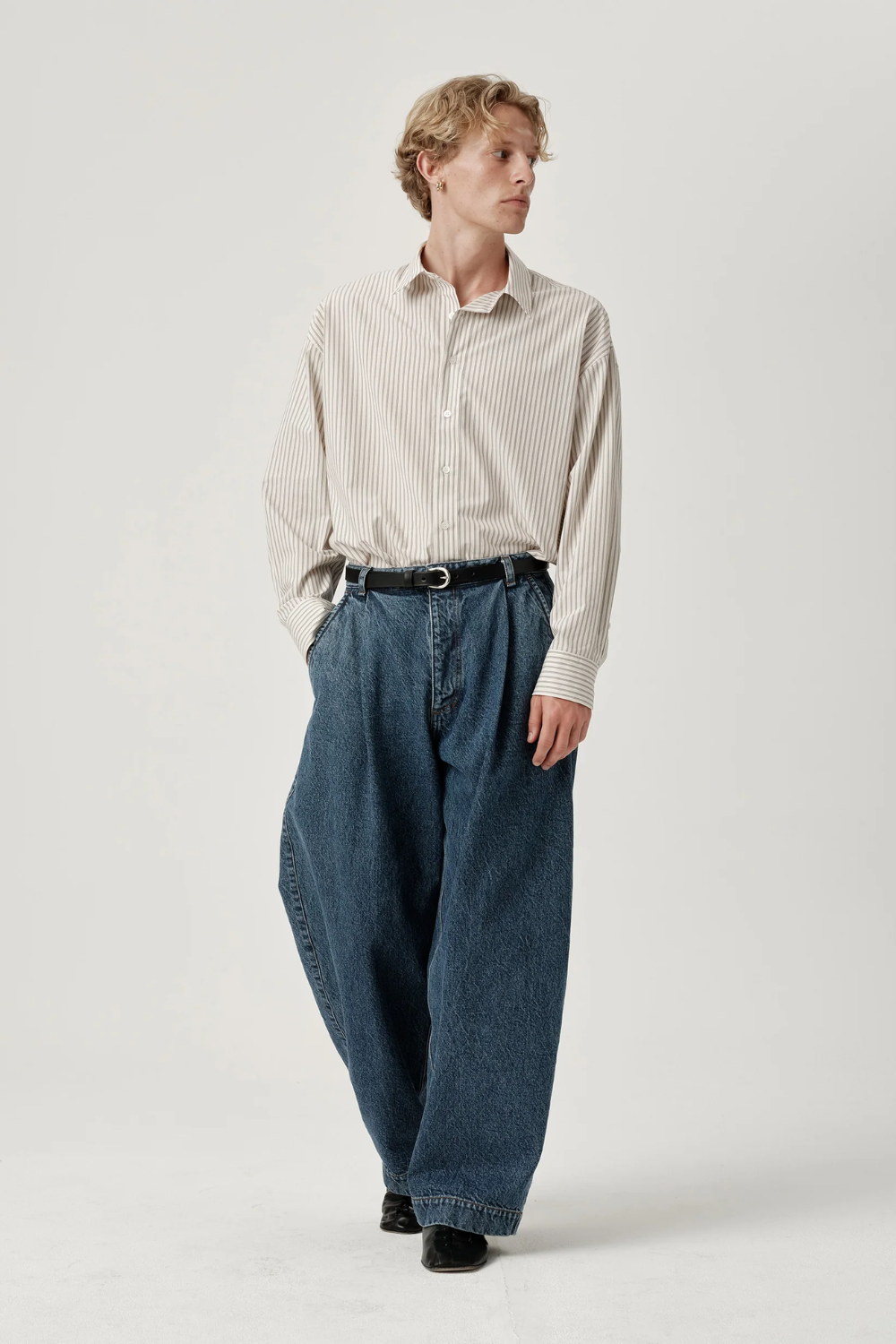 ASHA JASPER - Volume Italian Denim Trouser / Stonewashed Indigo | ASHA JASPER | Mad About The Boy