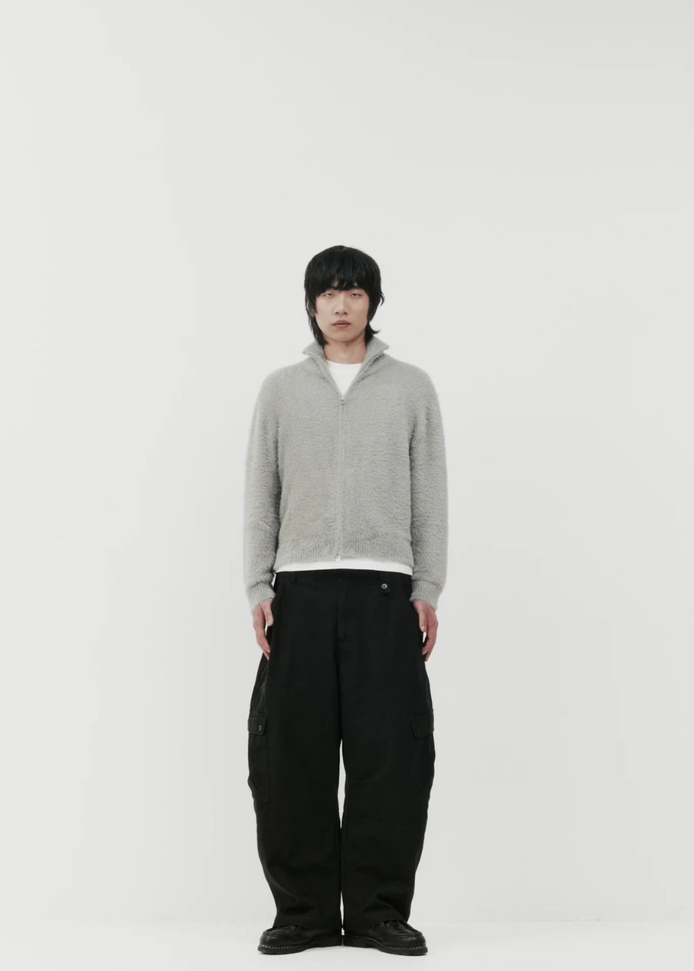 Brushed Knitted Zip Up / Grey | PORTER JAMES SPORTS | Mad About The Boy
