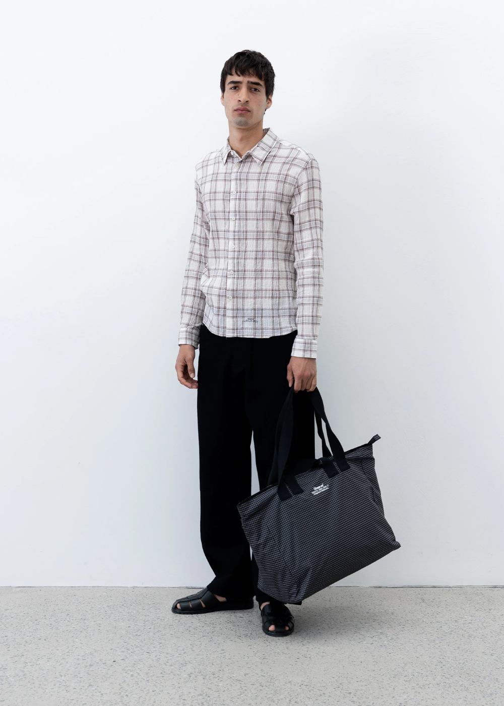 Observe / Grid Stamp Tote - Black | Observe Gallery | Mad About The Boy