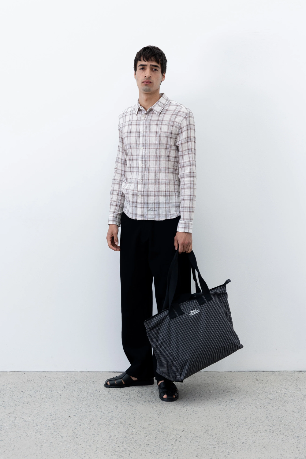 Observe / Grid Stamp Tote - Black | Observe Gallery | Mad About The Boy