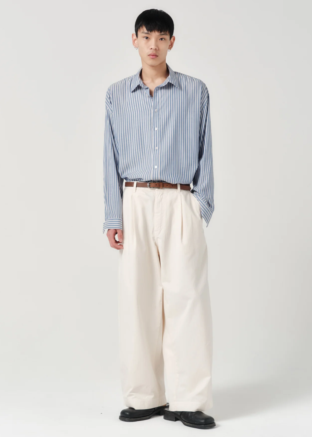ASHA JASPER - Volume Trouser - Natural Herringbone | ASHA JASPER | Mad About The Boy