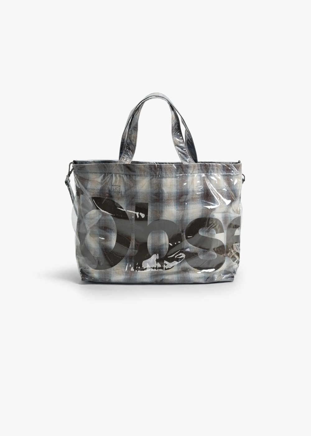 PVC Plaid Cross-Body Tote - Beige Blue | Observe Gallery | Mad About The Boy