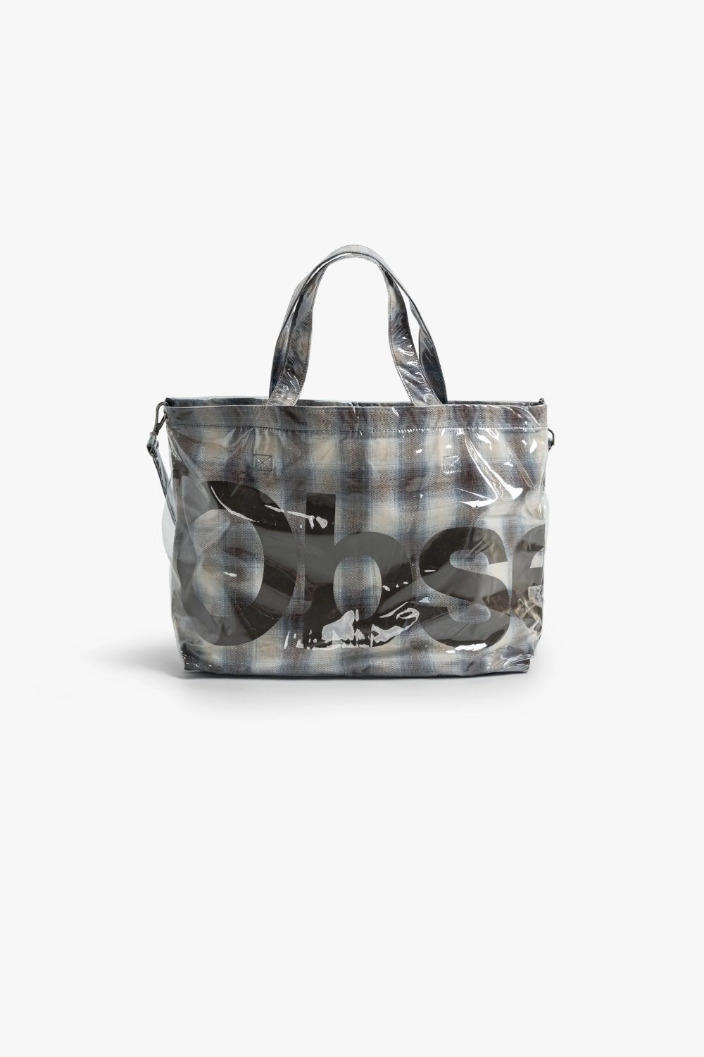 PVC Plaid Cross-Body Tote - Beige Blue | Observe Gallery | Mad About The Boy