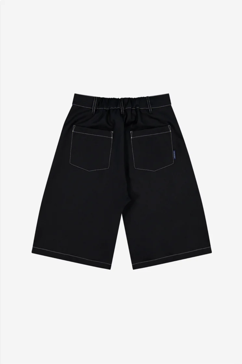 Double-Pleated Shorts - Black Wool + Contrast Stitch | PORTER JAMES SPORTS | Mad About The Boy