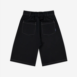 Double-Pleated Shorts - Black Wool + Contrast Stitch | PORTER JAMES SPORTS | Mad About The Boy