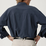 ASHA JASPER - Executive Shirt - Textured Navy Broadcloth | ASHA JASPER | Mad About The Boy