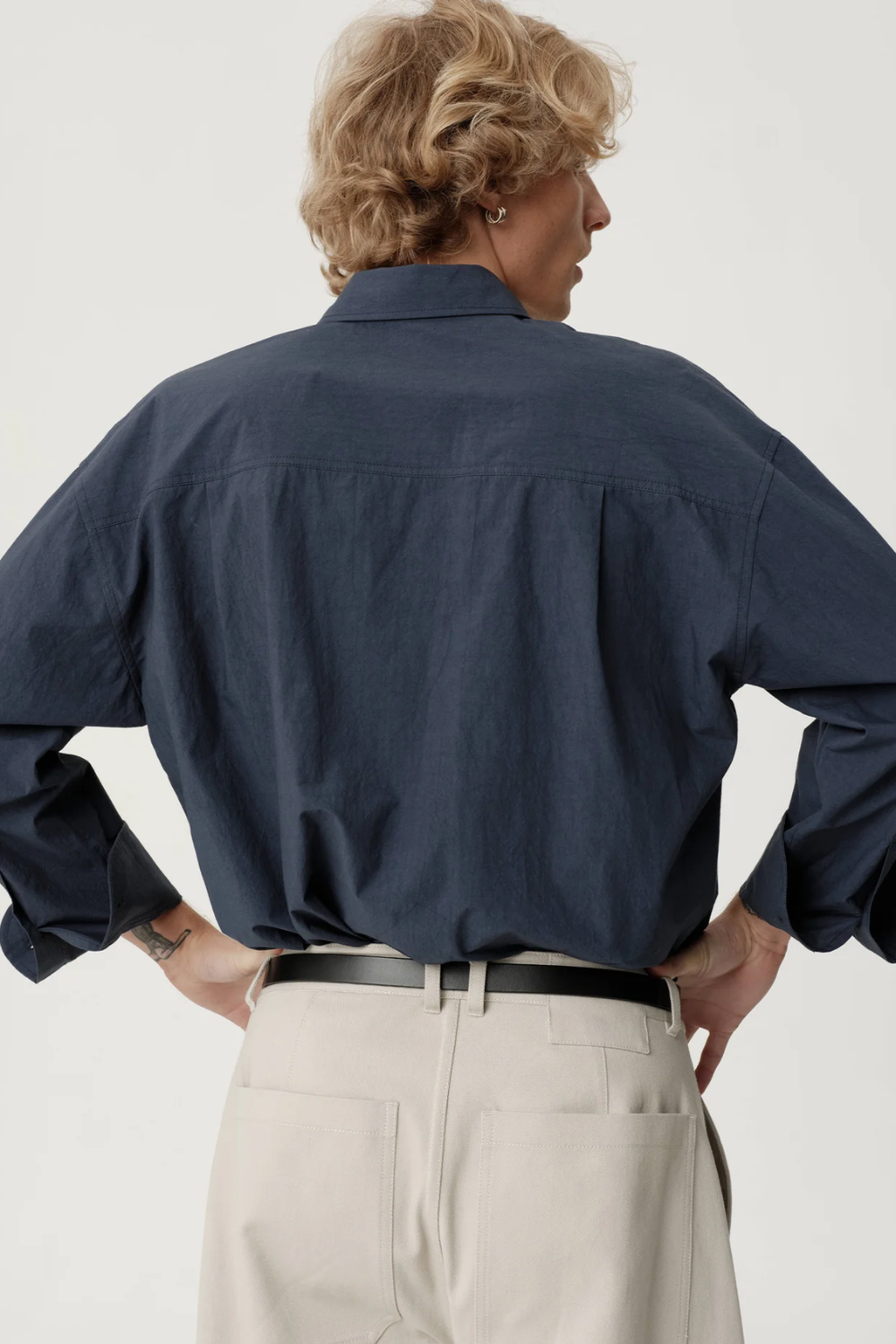 ASHA JASPER - Executive Shirt - Textured Navy Broadcloth | ASHA JASPER | Mad About The Boy