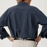 ASHA JASPER - Executive Shirt - Textured Navy Broadcloth | ASHA JASPER | Mad About The Boy