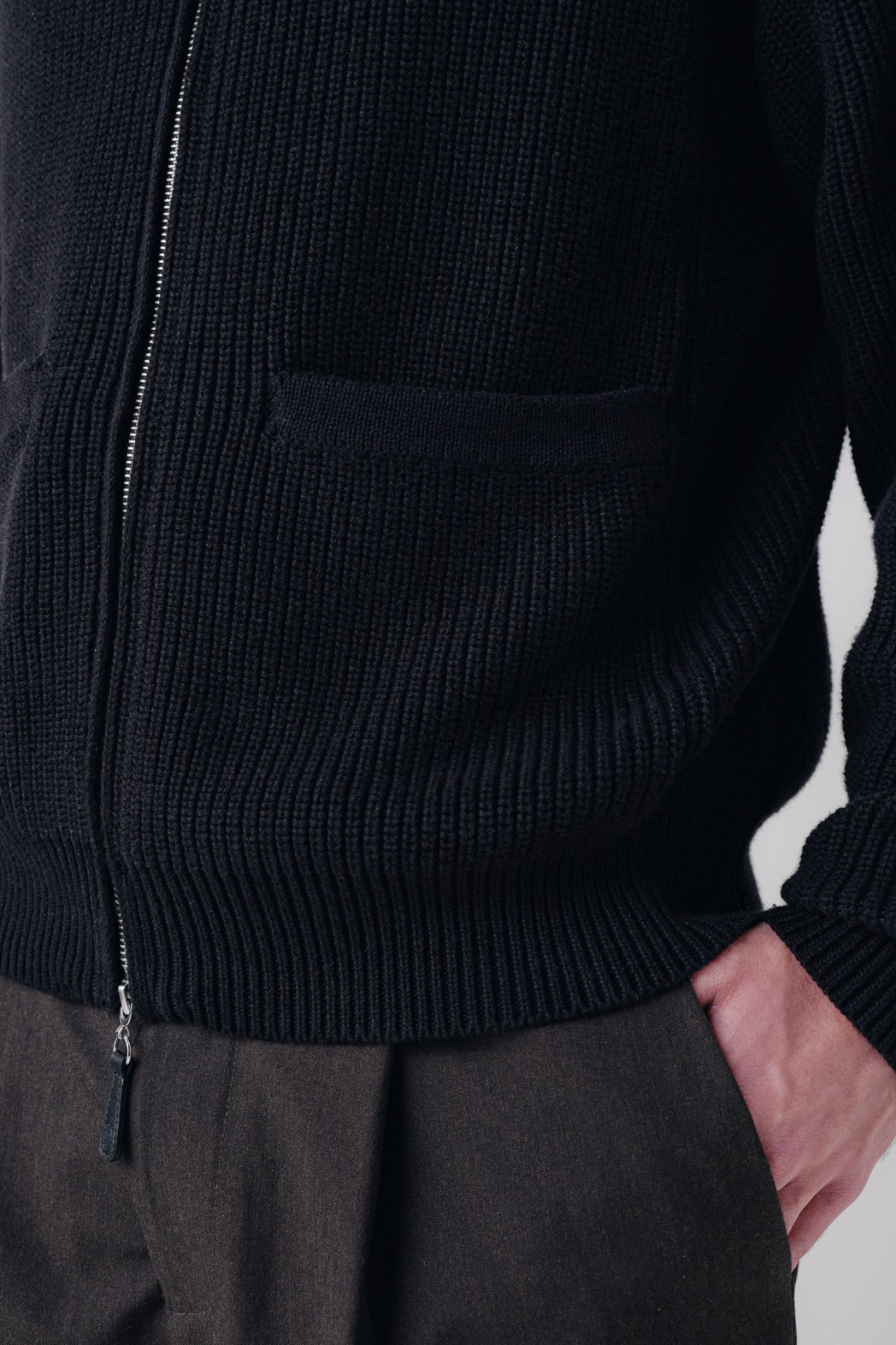 Pennant Knit Zip Cardigan - Black | BLANK CO. | Mad About The Boy