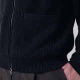 Pennant Knit Zip Cardigan - Black | BLANK CO. | Mad About The Boy