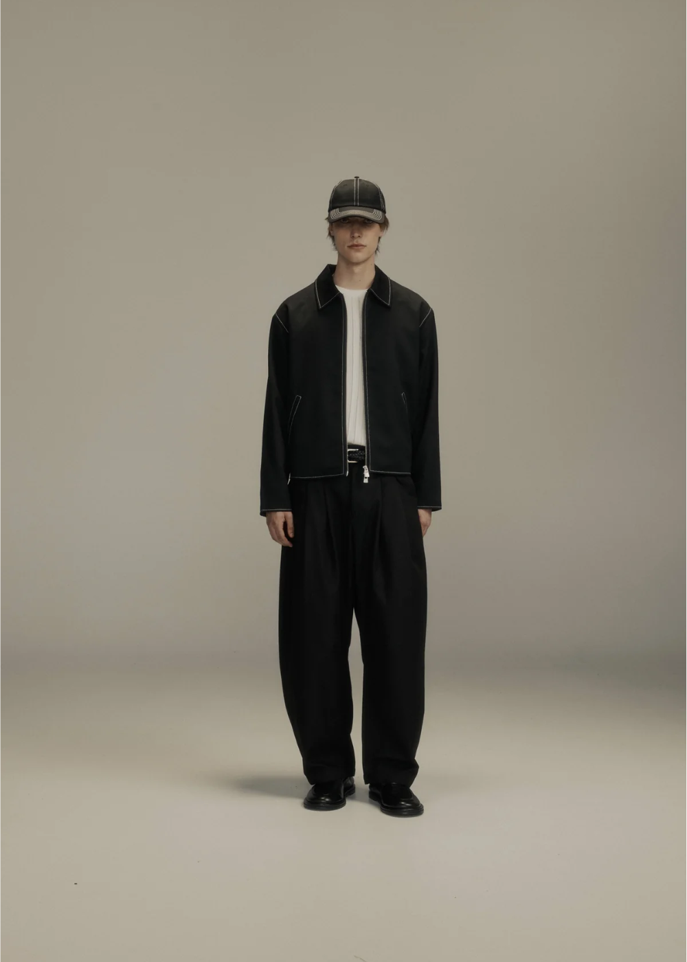 Workers Jacket Black Wool + Contrast Stitch | PORTER JAMES SPORTS | Mad About The Boy