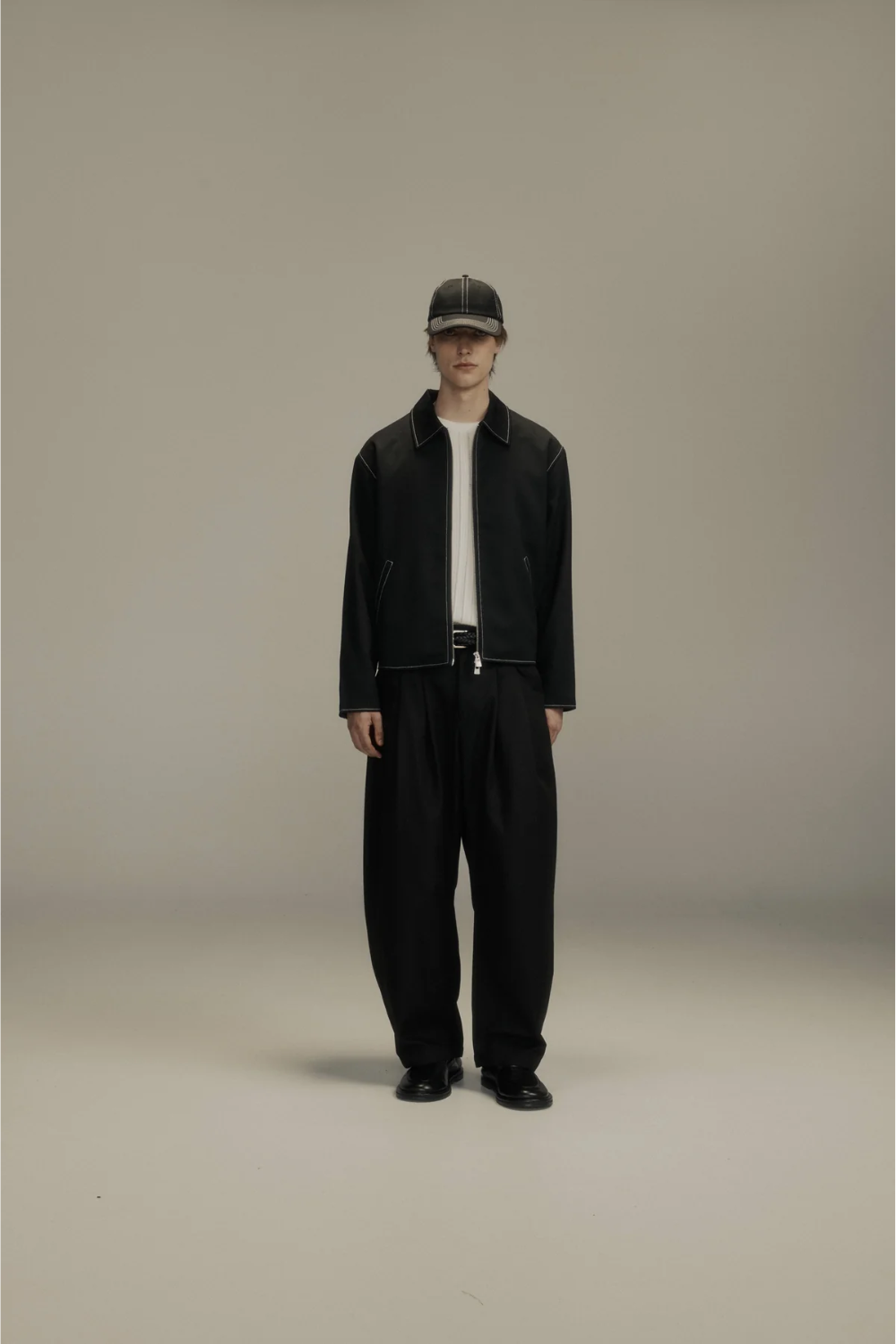 Workers Jacket Black Wool + Contrast Stitch | PORTER JAMES SPORTS | Mad About The Boy