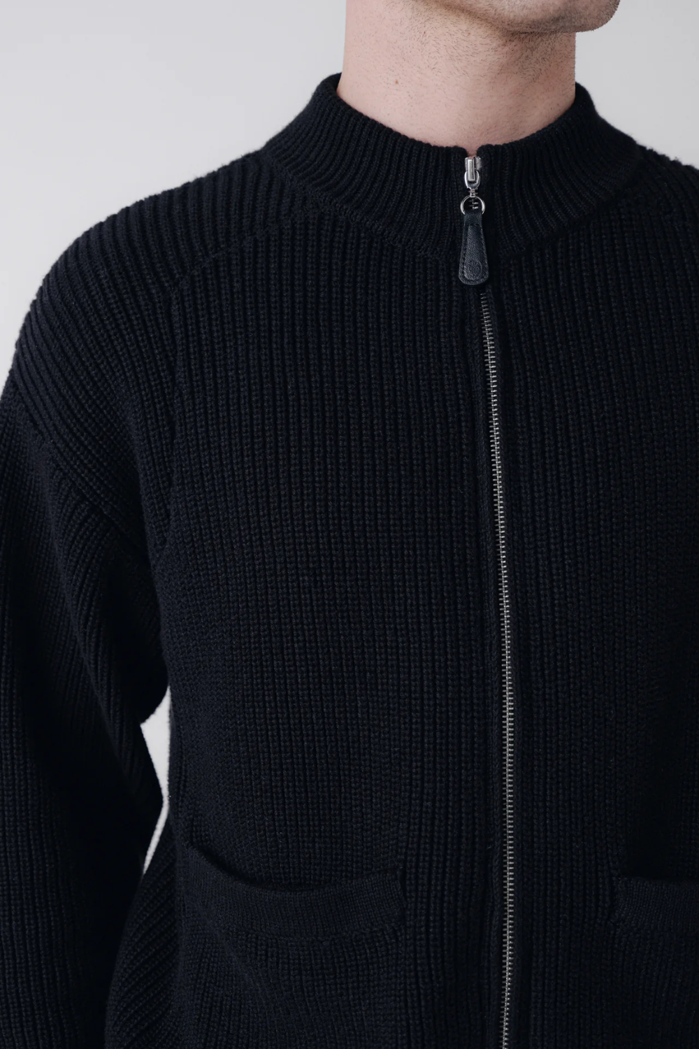 Pennant Knit Zip Cardigan - Black | BLANK CO. | Mad About The Boy