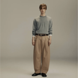 Dart-Knee Pleated Trousers Taupe Herringbone | PORTER JAMES SPORTS | Mad About The Boy
