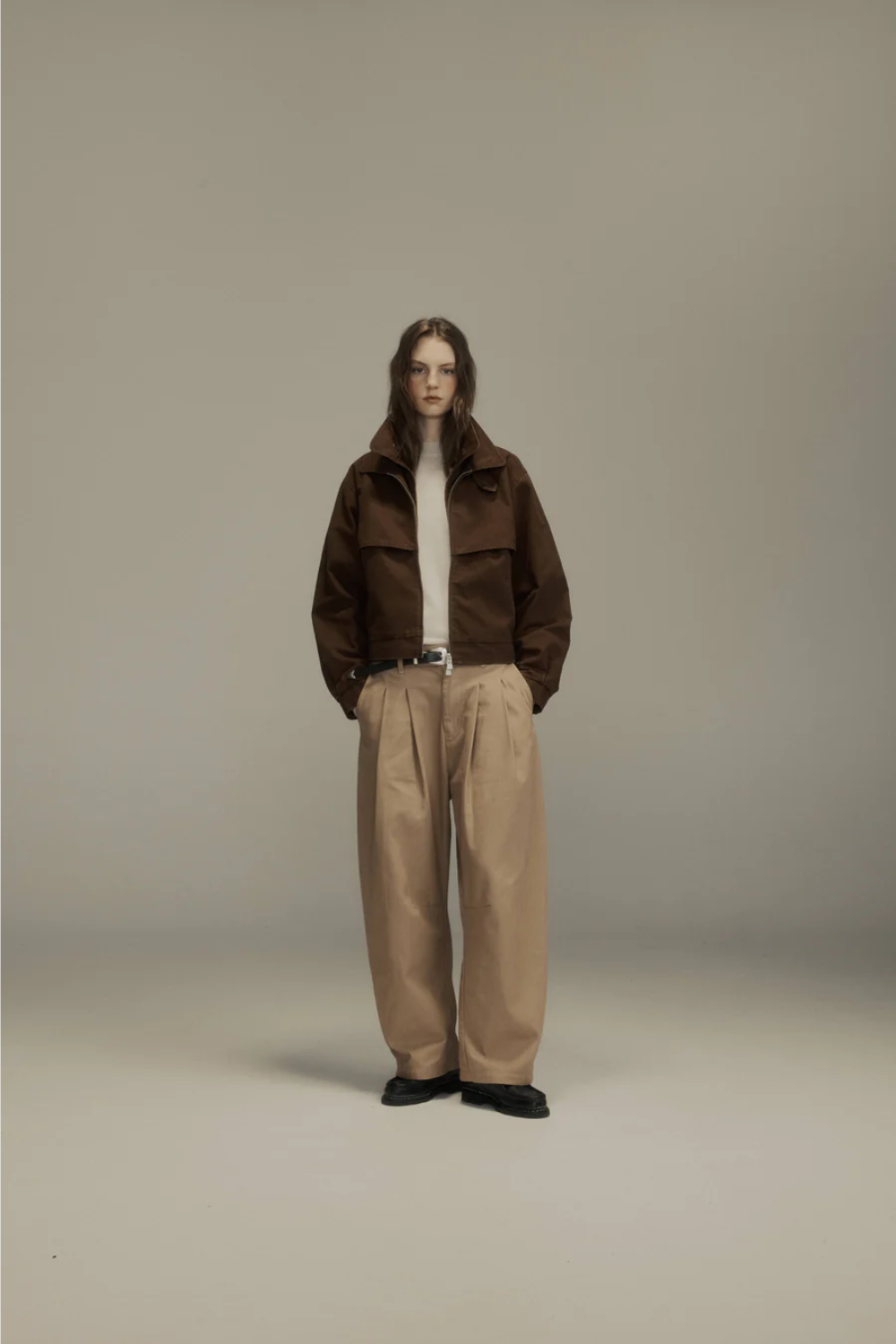 Dart-Knee Pleated Trousers Taupe Herringbone | PORTER JAMES SPORTS | Mad About The Boy