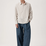 ASHA JASPER - Executive Shirt / Beige Lawn Stripe | ASHA JASPER | Mad About The Boy