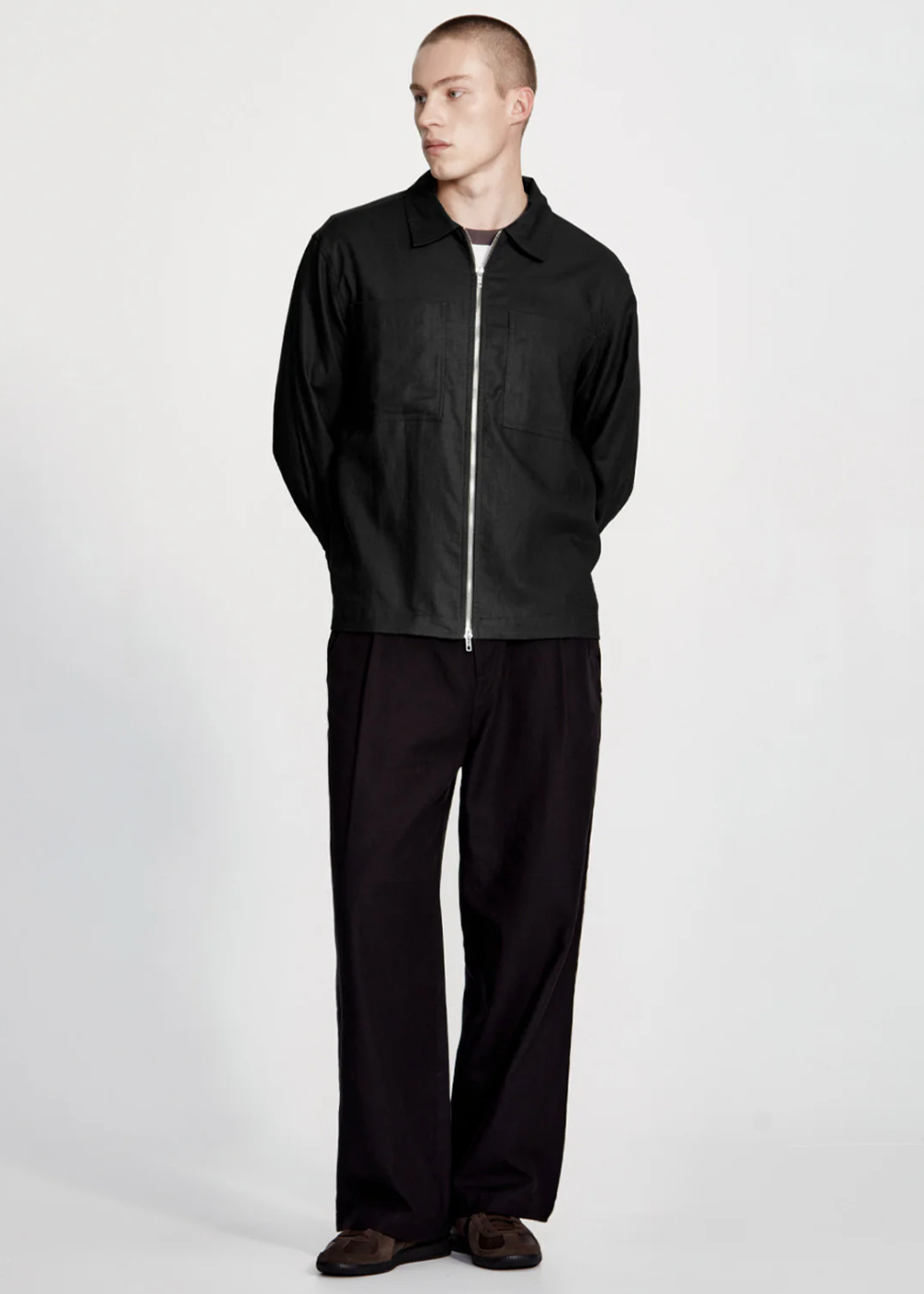 LINEN BLEND OVERSHIRT BLACK | COMMONERS | Mad About The Boy