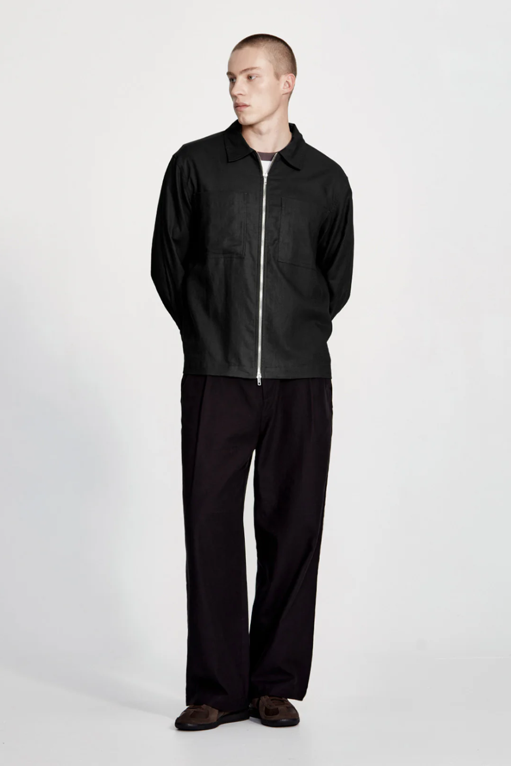 LINEN BLEND OVERSHIRT BLACK | COMMONERS | Mad About The Boy