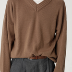 ASHA JASPER. - V-Neck Merino Knit / Mushroom | ASHA JASPER | Mad About The Boy