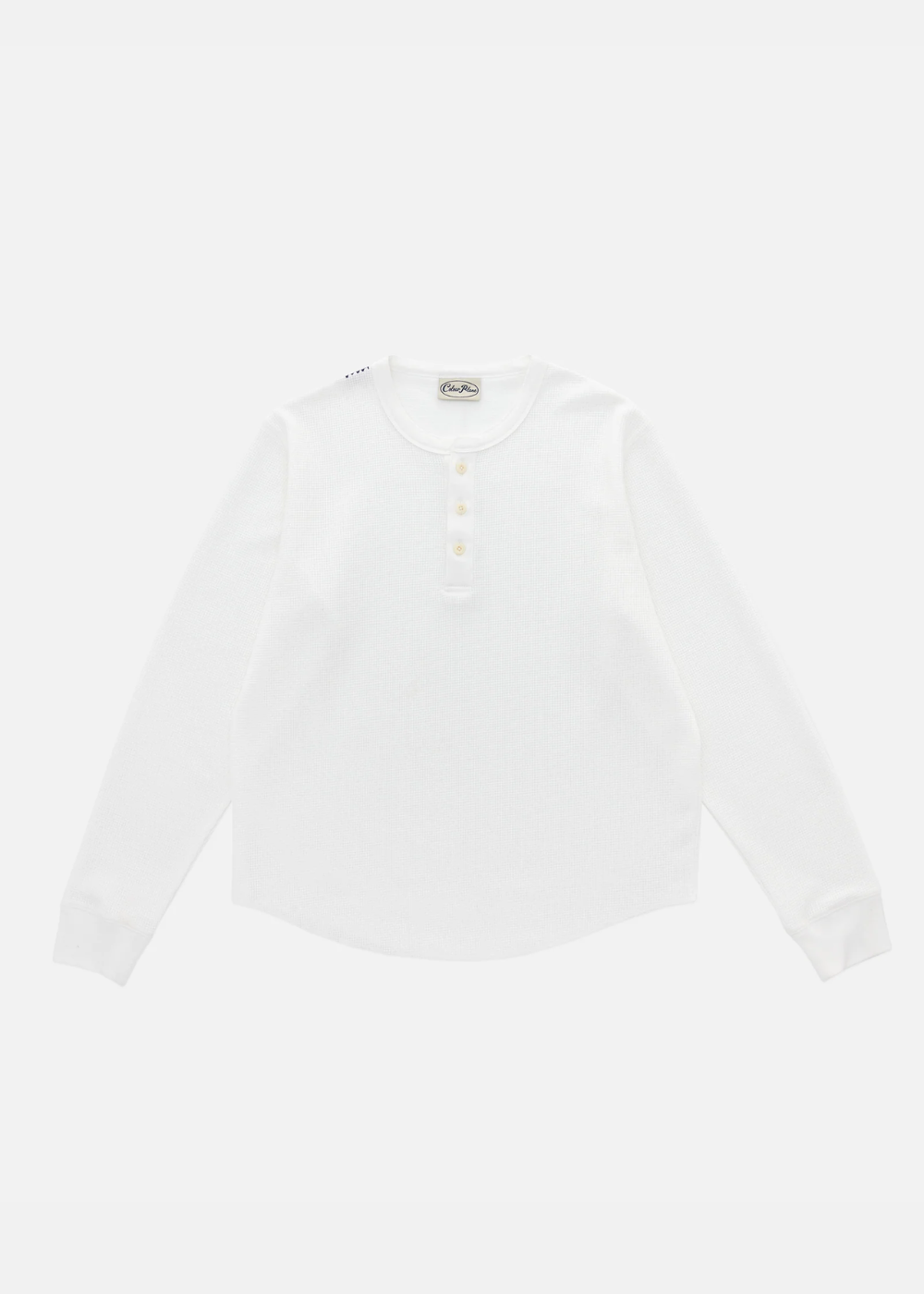 Colour Plane - Waffle Knit Henley / White | Colour Plane | Mad About The Boy