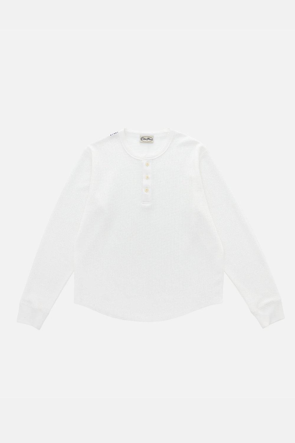 Colour Plane - Waffle Knit Henley / White | Colour Plane | Mad About The Boy