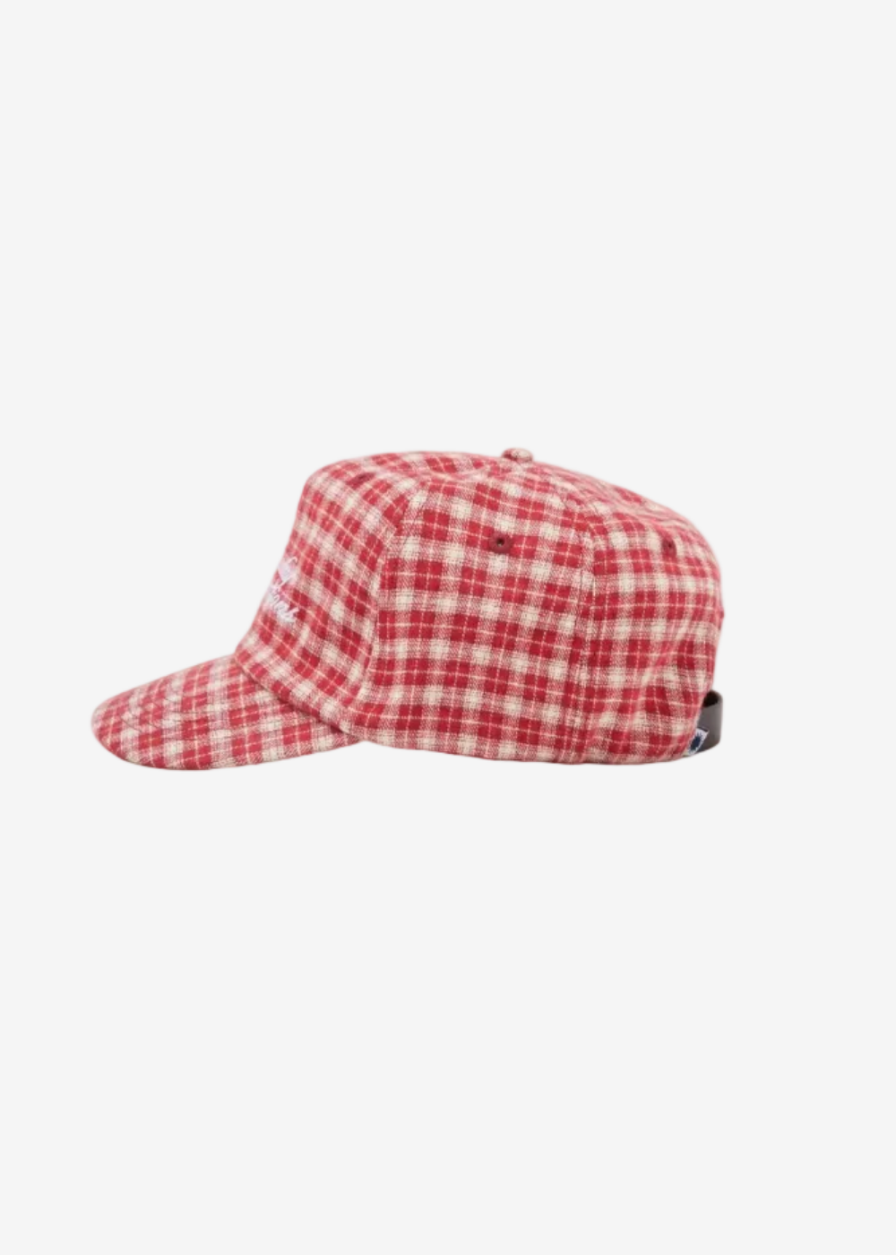 Someday Plaid Script Ballcap | RED BRUSHED TWILL | Someday Fabrications | Mad About The Boy