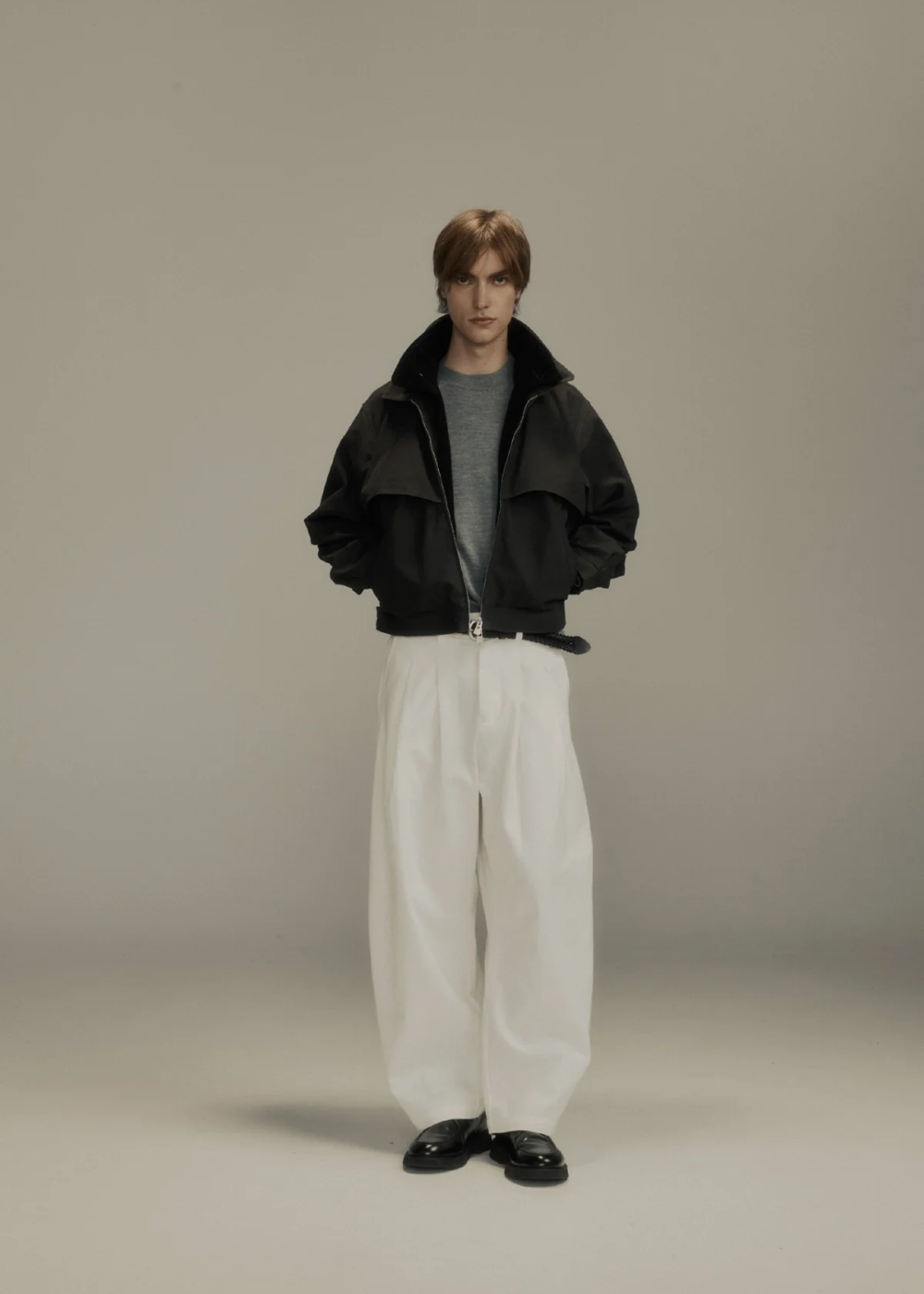 Porter James Sports Dart-Knee Pleated Trousers White Twill | PORTER JAMES SPORTS | Mad About The Boy