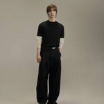 Dart Knee Pleated Trousers / Black Suiting | PORTER JAMES SPORTS | Mad About The Boy