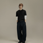 Dart Knee Pleated Trousers / Navy Suiting | PORTER JAMES SPORTS | Mad About The Boy