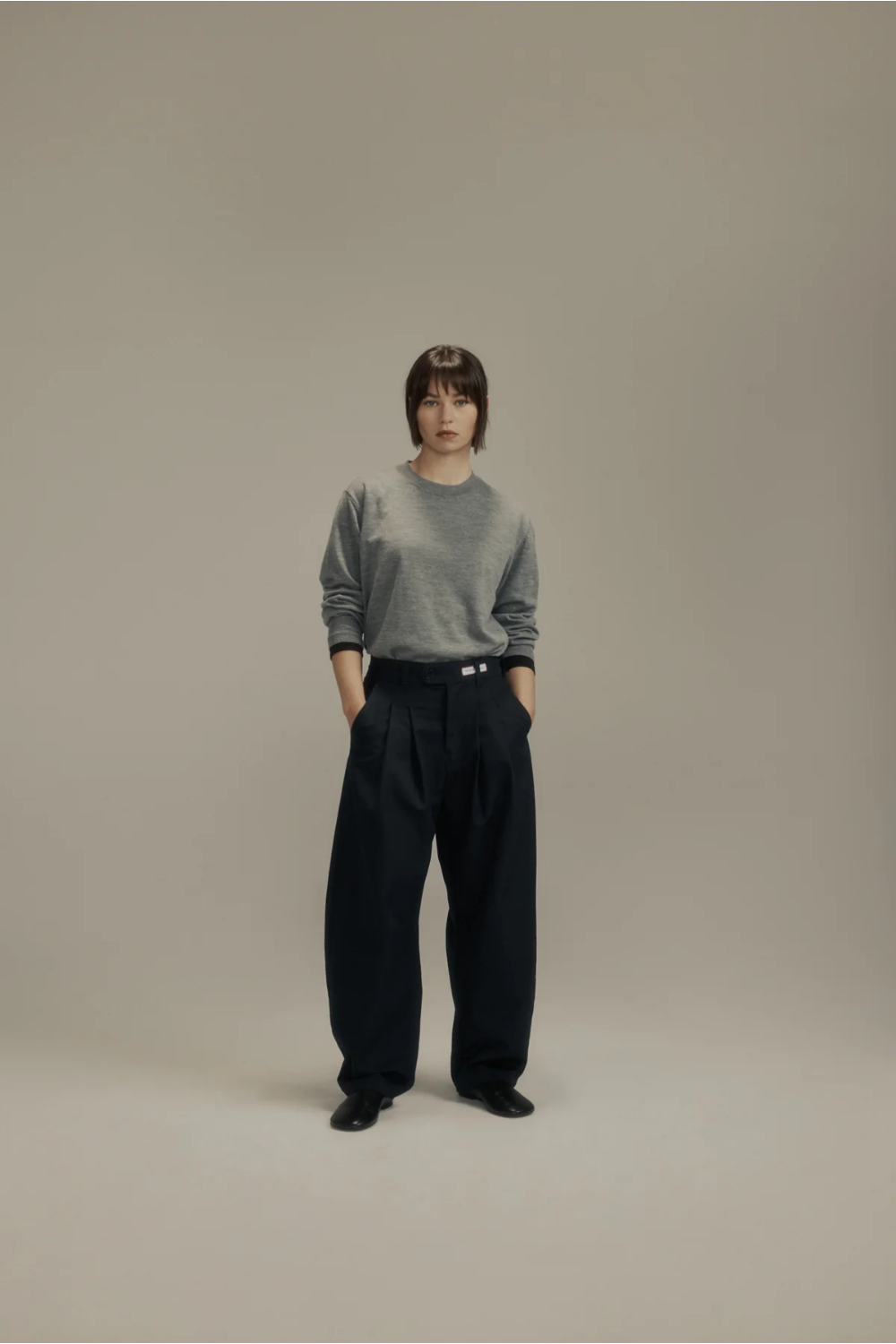 Dart Knee Pleated Trousers / Navy Suiting | PORTER JAMES SPORTS | Mad About The Boy
