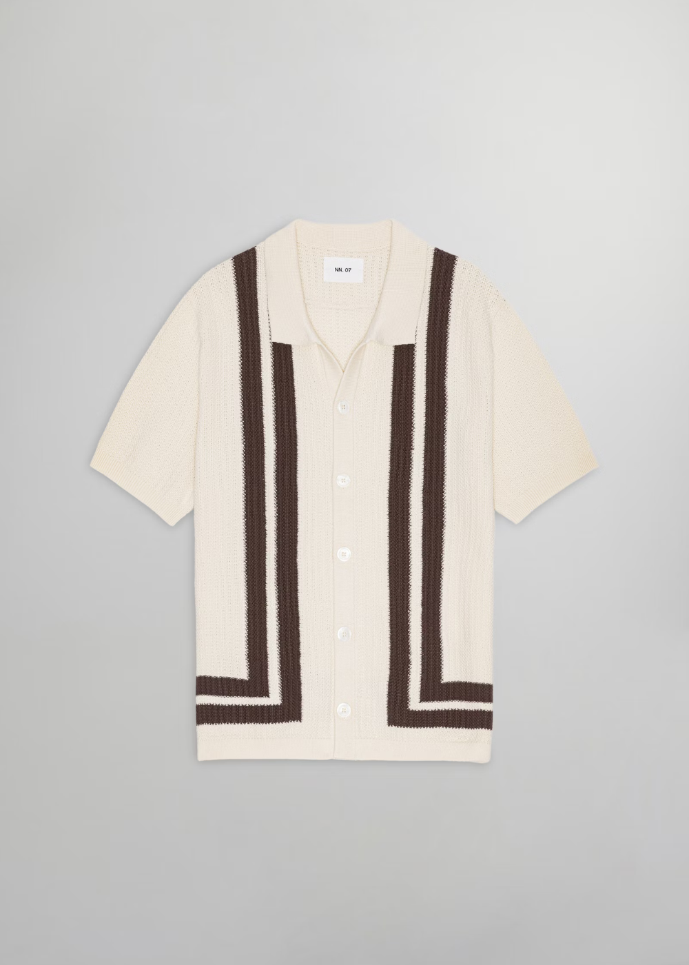 NN.07 Ares - Textured Stitch Shirt Ivory | NN07 | Mad About The Boy