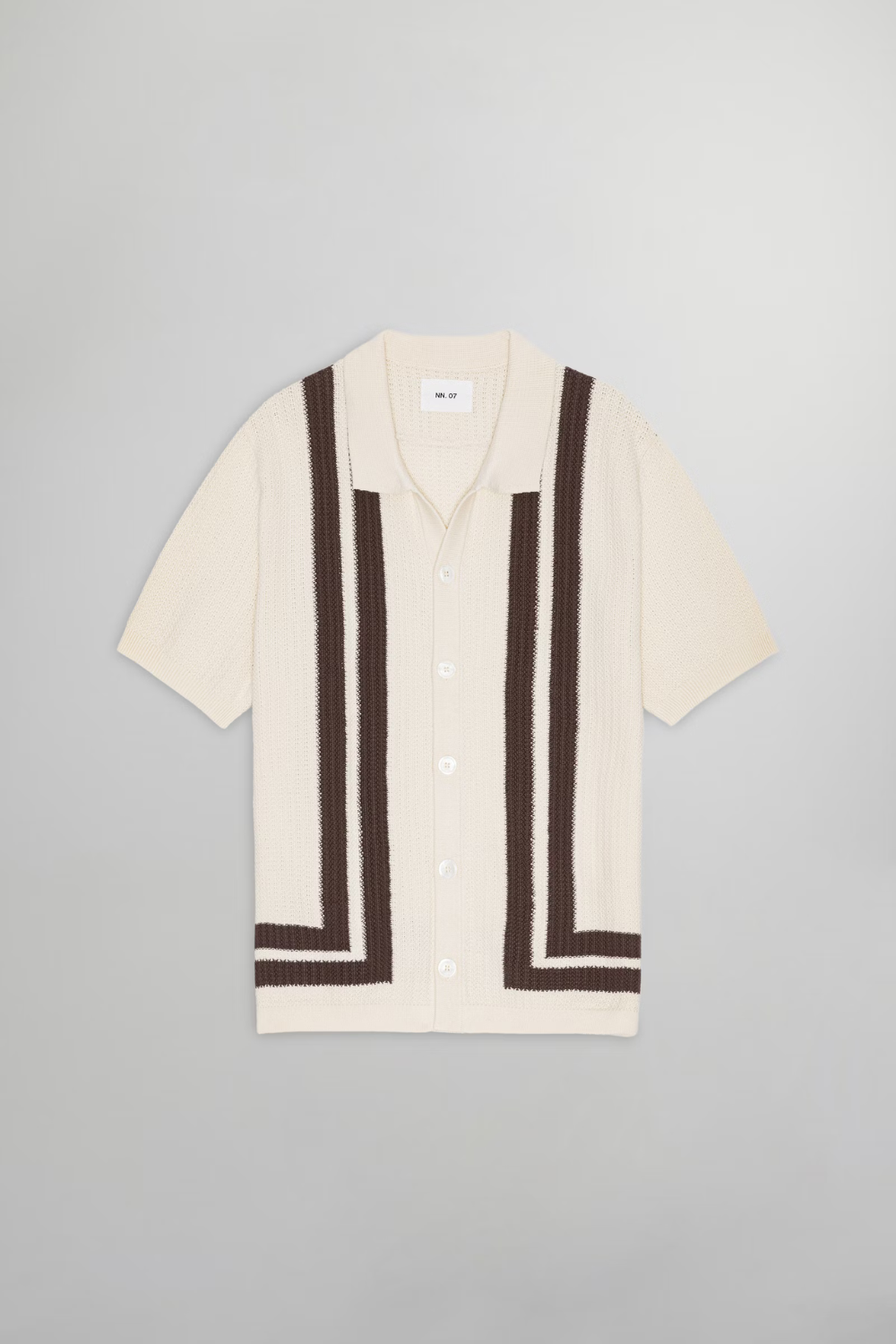 NN.07 Ares - Textured Stitch Shirt Ivory | NN07 | Mad About The Boy