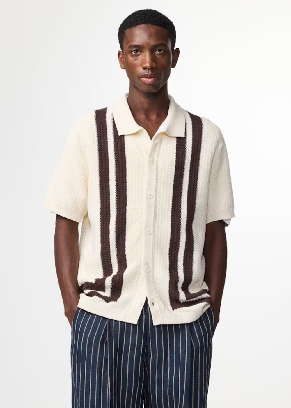 NN.07 Ares - Textured Stitch Shirt Ivory | NN07 | Mad About The Boy