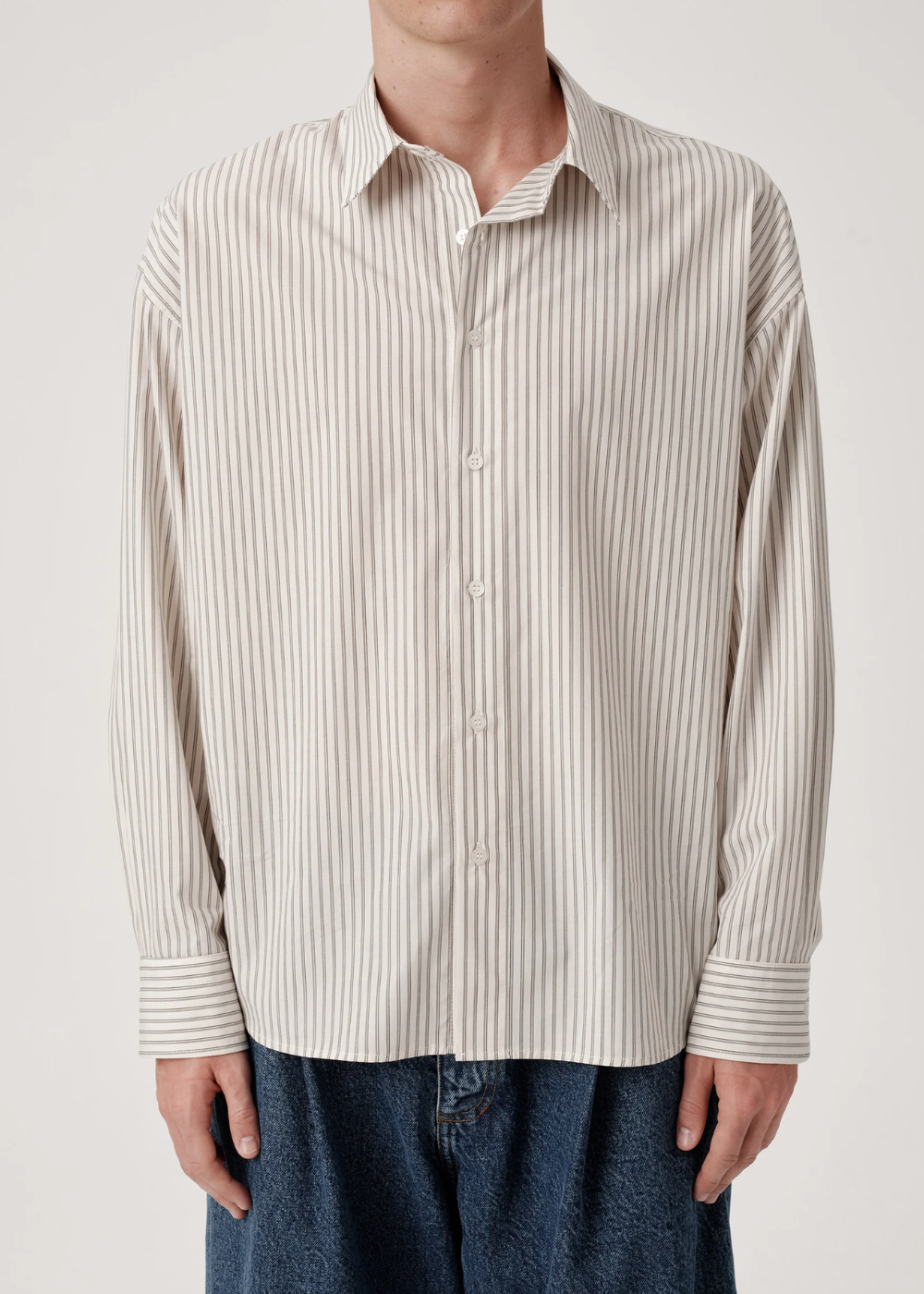 ASHA JASPER - Executive Shirt / Beige Lawn Stripe | ASHA JASPER | Mad About The Boy