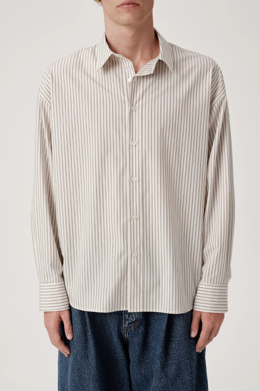 ASHA JASPER - Executive Shirt / Beige Lawn Stripe | ASHA JASPER | Mad About The Boy