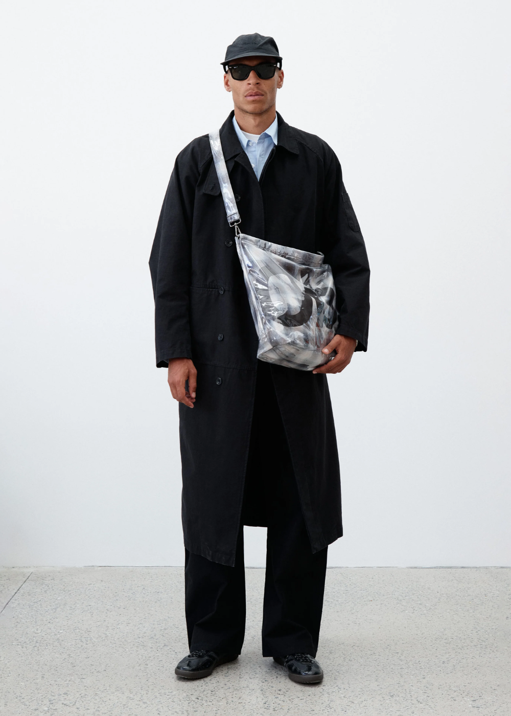 Reverse Twill Panel Trench - Black | Observe Gallery | Mad About The Boy