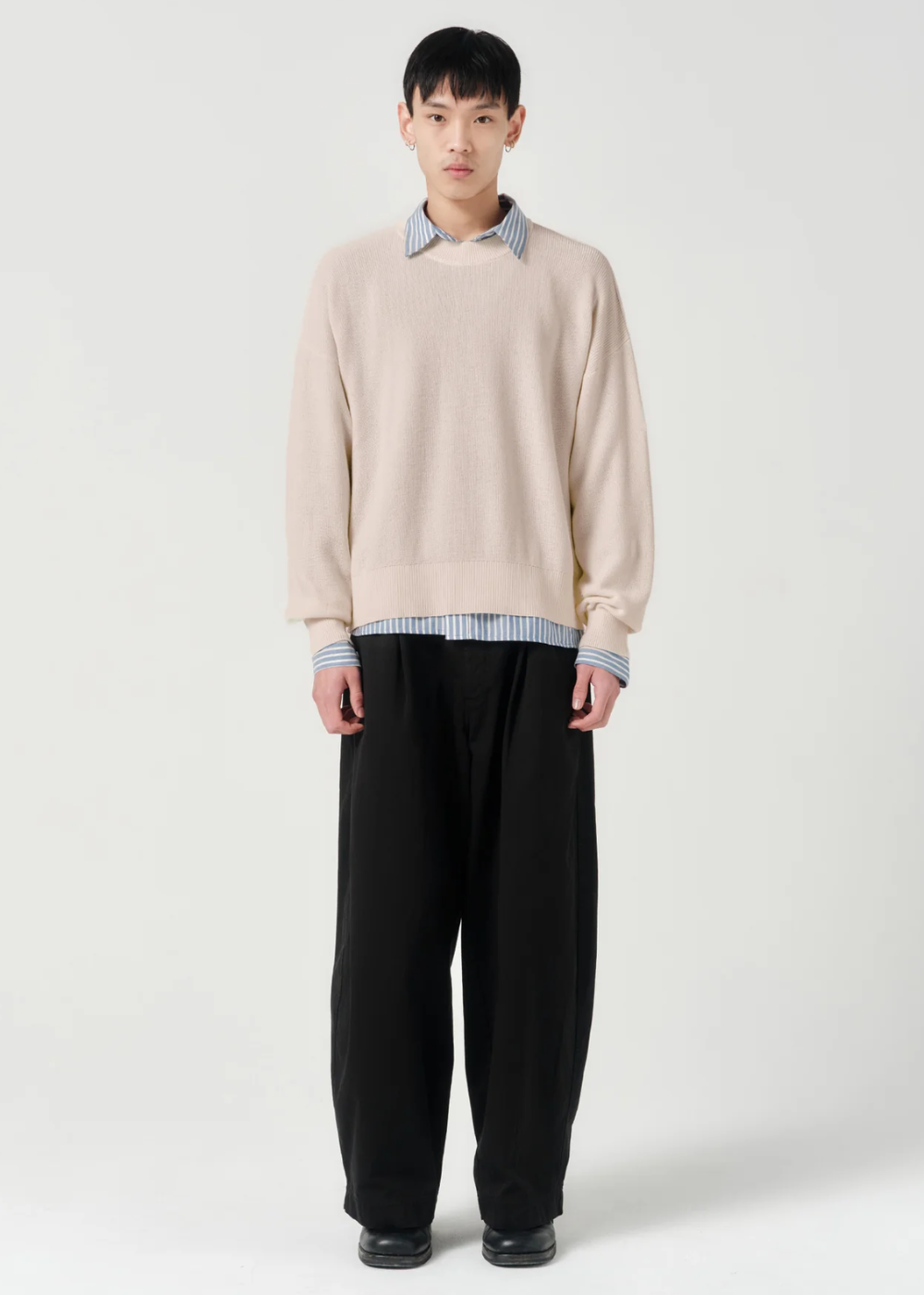 Pre-Order / ASHA JASPER - Half-Cardigan Fine Knit - Stone | ASHA JASPER | Mad About The Boy