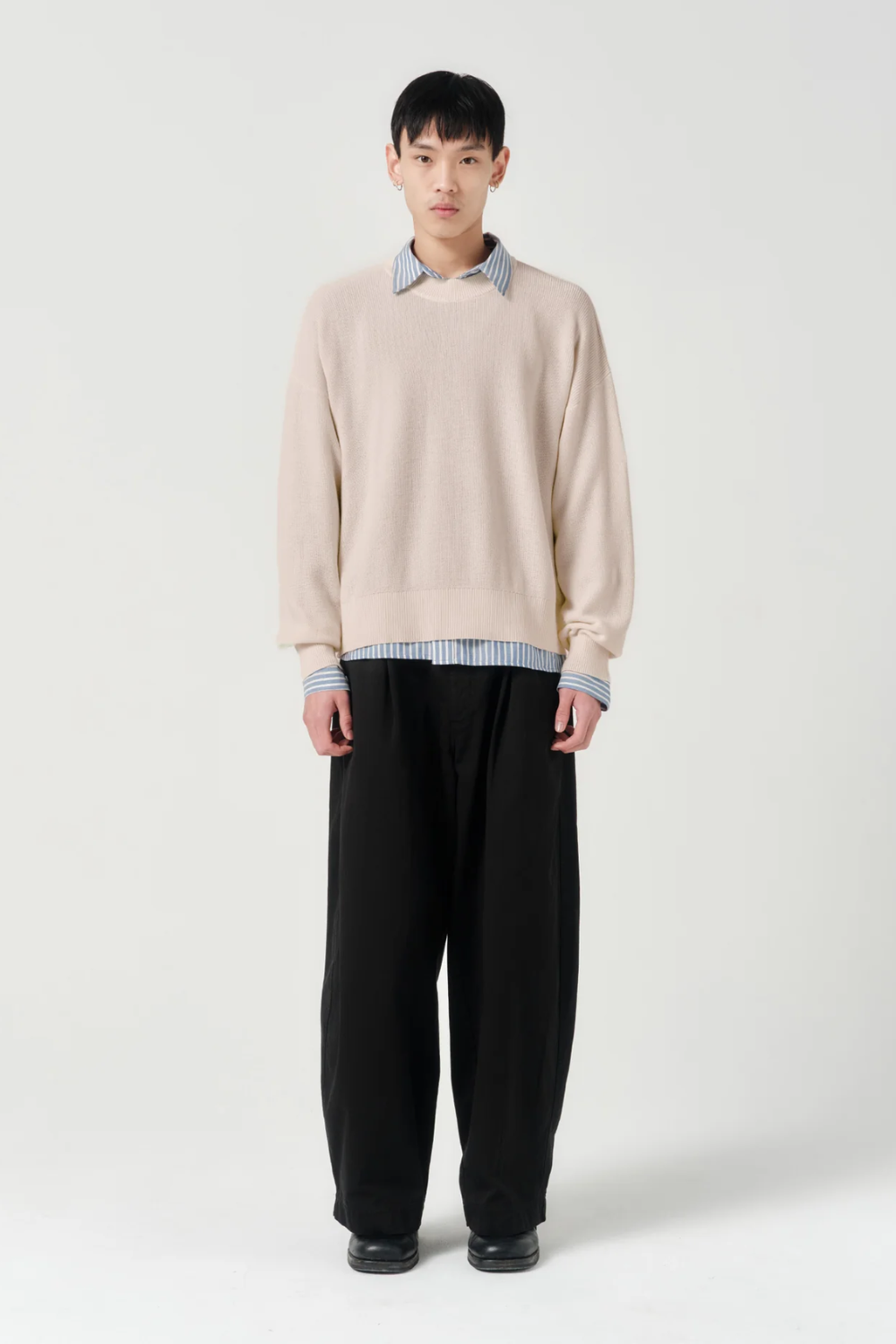 Pre-Order / ASHA JASPER - Half-Cardigan Fine Knit - Stone | ASHA JASPER | Mad About The Boy
