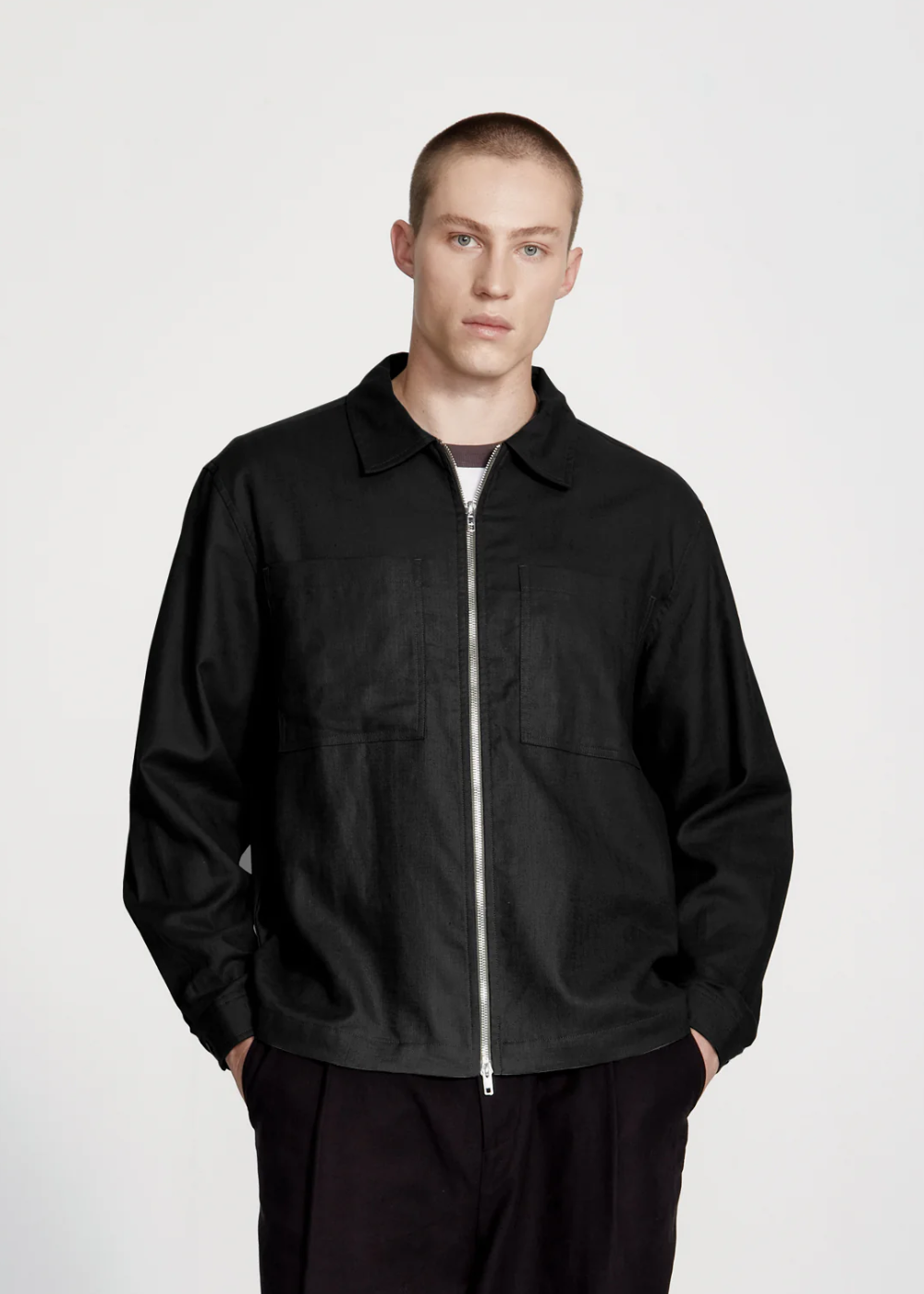 LINEN BLEND OVERSHIRT BLACK | COMMONERS | Mad About The Boy