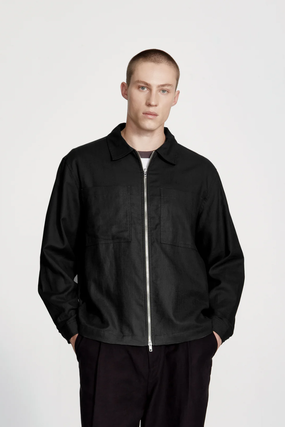 LINEN BLEND OVERSHIRT BLACK | COMMONERS | Mad About The Boy