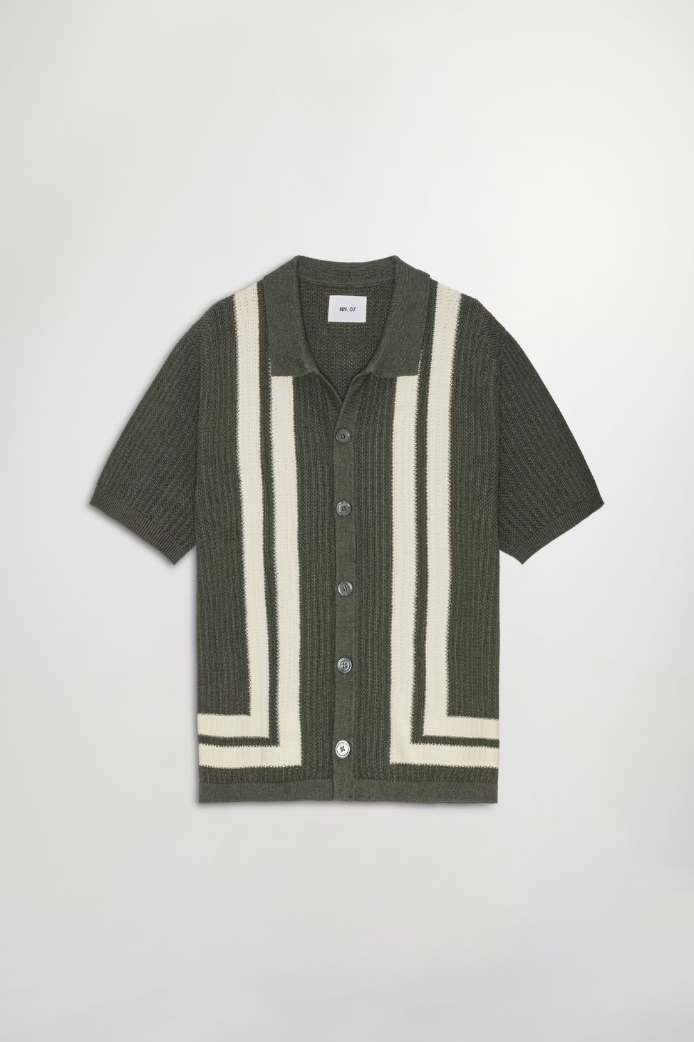 NN.07 Ares - Textured Stitch Shirt Croc Green | NN07 | Mad About The Boy