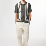 NN.07 Ares - Textured Stitch Shirt Croc Green | NN07 | Mad About The Boy