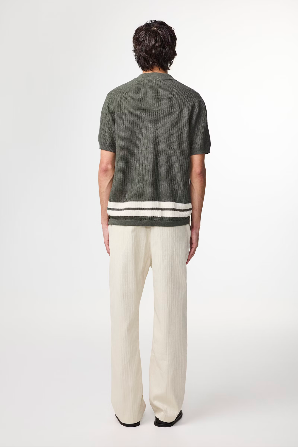 NN.07 Ares - Textured Stitch Shirt Croc Green | NN07 | Mad About The Boy